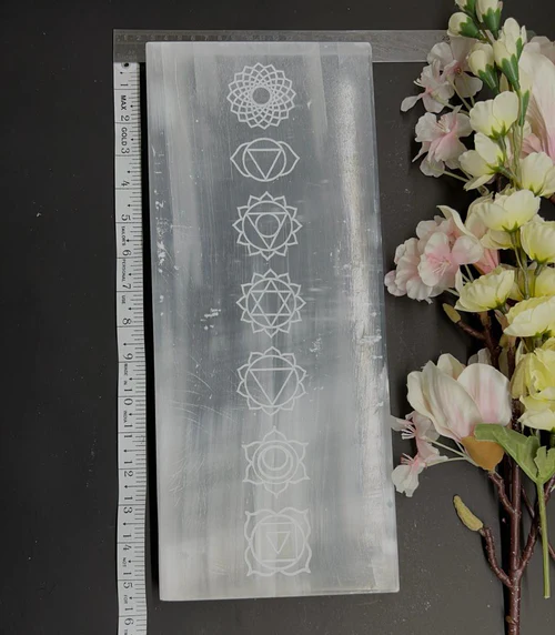 Zen Coded Jumbo Selenite Rectangle Charging Plates