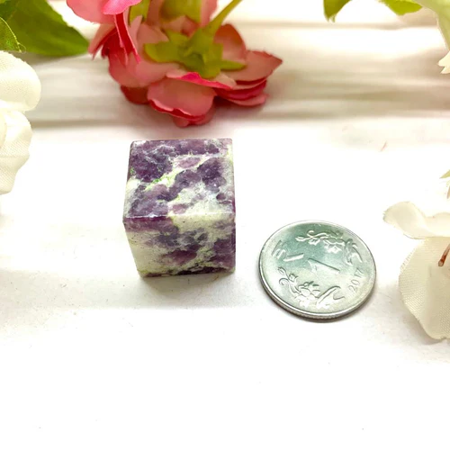 Zen Coded Lepidolite Cube (Divine Connection)