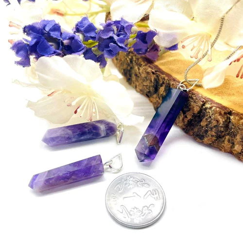 Zen coded Amethyst Pencil Pendants (Meditation)