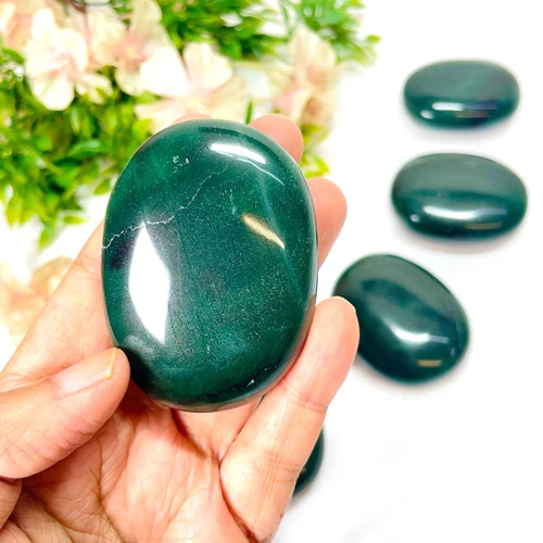 Zen Coded Dark Green Aventurine Palmstone (For Luck and Abundance)