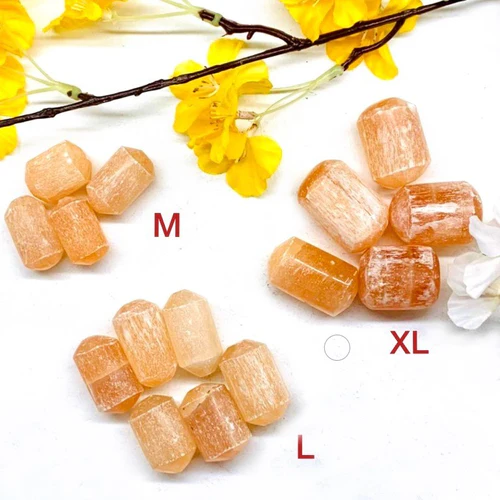 Zen Coded Orange Selenite Tumble (Peace and Creativity) - Image 2